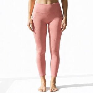 Under Armour Peach Textured High Waisted Ankle Leggings Light Pink Like new